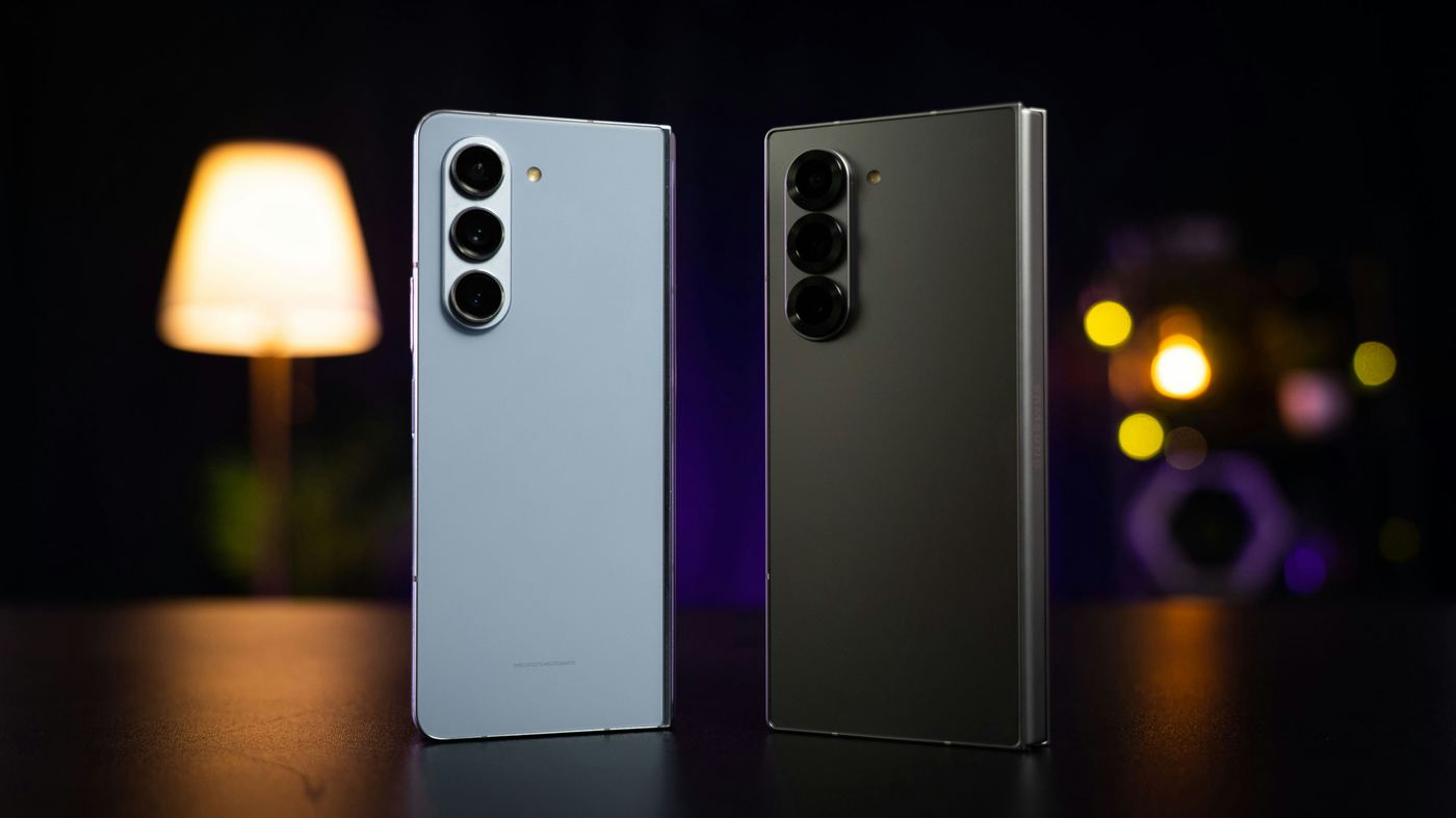 Samsung Galaxy Z Fold in blue and grey