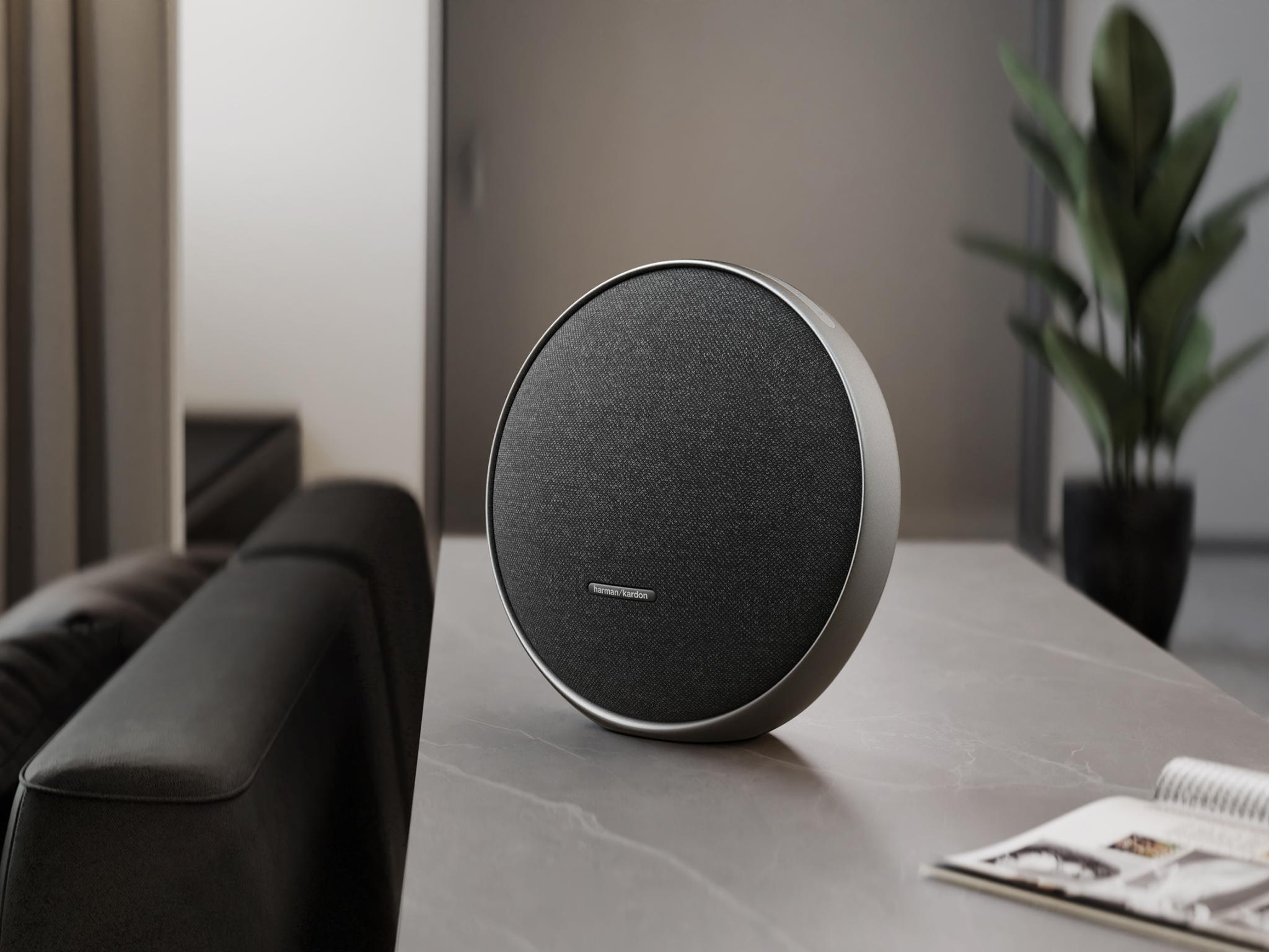 Harman Kardon Onyx Studio 9 on a console table